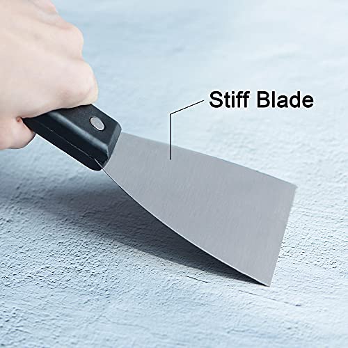 uxcell Putty Scraper 1" Spatula Drywall Repair Spreader Stainless Steel Blade Black Handle 4Pcs