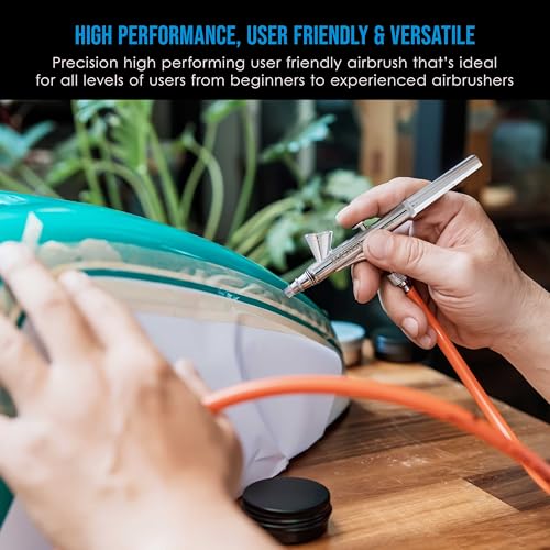 Master Airbrush G25 Multi-Purpose Dual-Action Gravity Feed Airbrush Gun Kit - size: G25 .2mm Fine Finishing