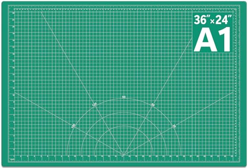 DIYSELF 36in×24in Cutting Mat, A1 Self Healing Craft Mat for Sewing - color: Green, size: 36"L x 24"W