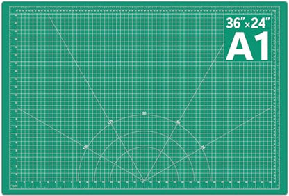 DIYSELF 36in×24in Cutting Mat, A1 Self Healing Craft Mat for Sewing - color: Green, size: 36"L x 24"W