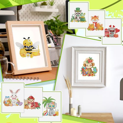 Xuhal 30 Pcs Interchangeable Diamond Art Kits for Adults DIY Holiday | Seasonal Animals Diamond Paintings Rhinestone Gem Art Crafts for Easter Spring Summer Home Wall Table Decor Gifts - style: Festival