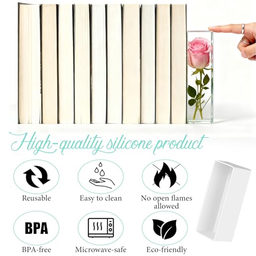 5 PCS Large Resin Molds, Rectangle Silicone Resin Molds, Deep Rectangle Epoxy Resin-Molds with Wooden Support for Flower Preservation Bookends DIY Art Home Décor