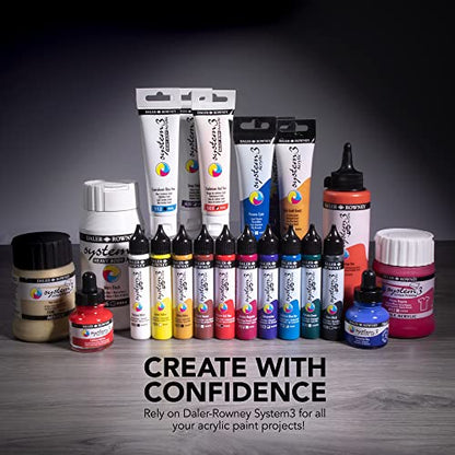 Daler Rowney System3 6-Tube Heavy Body Acrylic Paint Process Set - 59ml Acrylic Paint Tubes for Artists and Students - Artist Paint for Canvas Murals and More - Thick Acrylic Paint for All Skill Sets