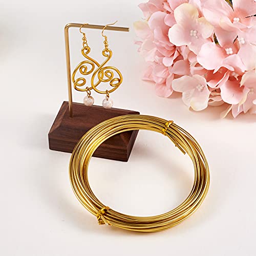Fashewelry 16.4 Feet/Roll 12 Gauge Aluminum Wire 10 Rolls Gold Bendable Metal Craft Wire for Beading Jewelry Craft Making Total 164 Feet - color: Round-12 Guage-Gold
