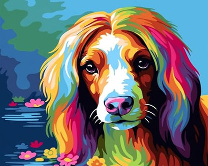 Maomaomi Paint by Numbers DIY Acrylic Painting Kit for Kids & Adults Beginner – 16" Wx20 L Mimi Dog Pattern - color: Mimi Dog