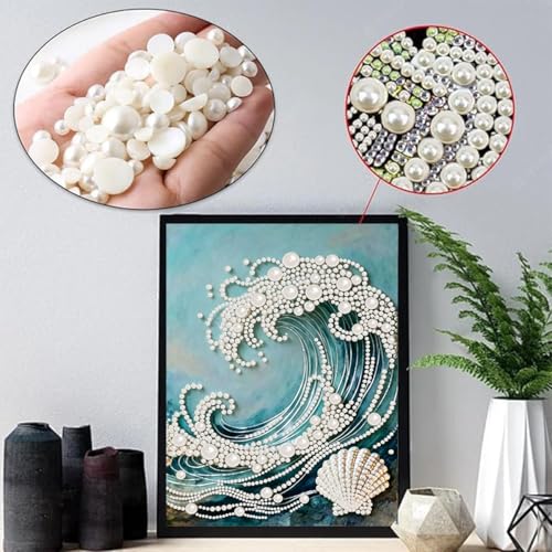 2 Pack Ocean Waves Diamond Art Pearl Painting Kits for Adults (12×16 inch) - color: WYZ090+WYZ091