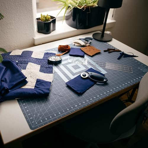 Fiskars 24" x 36" Self Healing Cutting Mat, Large Grid, Lilac Mountain Haze | Double-Sided Sewing, Quilting & Craft Cutting Board, Grid with 30 45 60 Degree Bias Lines for Fabric, Paper & DIY Projects - color: Lilac/Mountain Haze, size: 24"L x 36"W