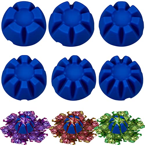 6 Pieces Flower Pour Cup for Paint Pouring 6/7/8/9/10 Slot Acrylic Paint Tools Supplies Flower Strainer for DIY and Creating Patterns Art Supplies(Blue) - color: Blue