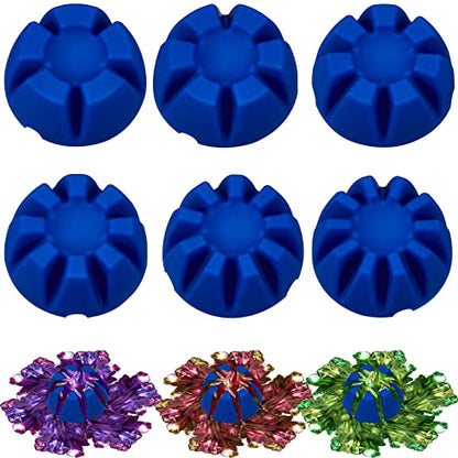 6 Pieces Flower Pour Cup for Paint Pouring 6/7/8/9/10 Slot Acrylic Paint Tools Supplies Flower Strainer for DIY and Creating Patterns Art Supplies(Blue) - color: Blue