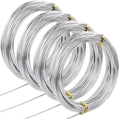 4 Pack 14 Gauge Aluminum Wire 131.2 Feet, Silver Aluminum Wire 2mm, Craft Armature Wires, Bendable Metal Wires for Making Beading Jewelry Craft Dolls Skeleton DIY Crafts (32.8 Per Roll) - size: 14 Gauge Wire D2.0mm