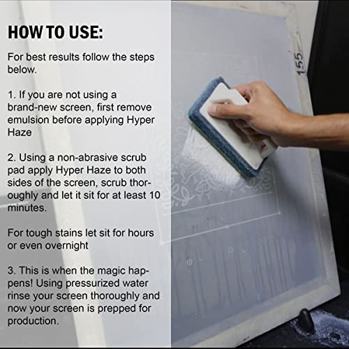 Ecotex® Hyper Haze - Screen Printing Ink & Haze Remover, Dehazer, 1 Pt | 2-In-1 Haze Remover & Degreaser For Plastisol And Water Based Ink - Biodegradable, Drain-Safe, Non-Corrosive - 1 Pint - size: 16 Ounce (Pack of 1)
