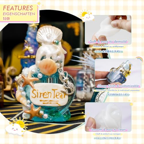 Fairy Potion Resin Shaker Silicone Mold Set with Manual - color: 7 bottles