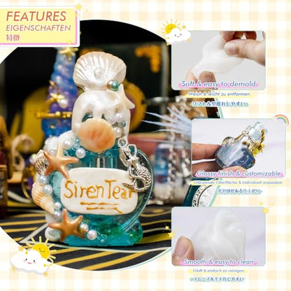 Fairy Potion Resin Shaker Silicone Mold Set with Manual - color: 7 bottles
