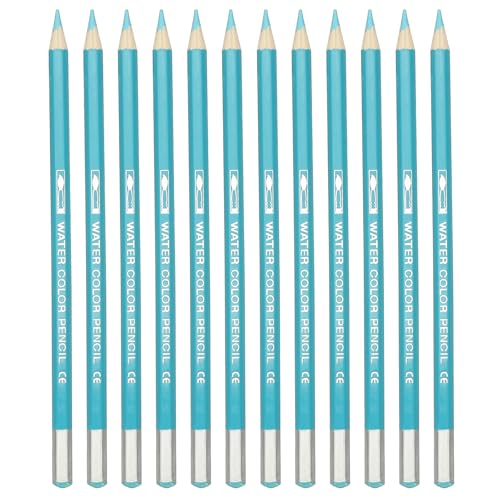 PATIKIL Watercolor Pencil, 12Pcs Water Soluble Pencils for Blending, Coloring, Sketch Drawing, Painting, Sky Blue - color: Sky Blue