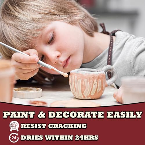 Aujazyble Air Dry Clay - 3.3lbs Terracotta Natural Pottery Clay for Kids, No-Cracking & Self Hardening, Professional Modeling Clay for Pottery Wheel, Sculpting, Arts & Craft Supplies for Classrooms - color: Terracotta