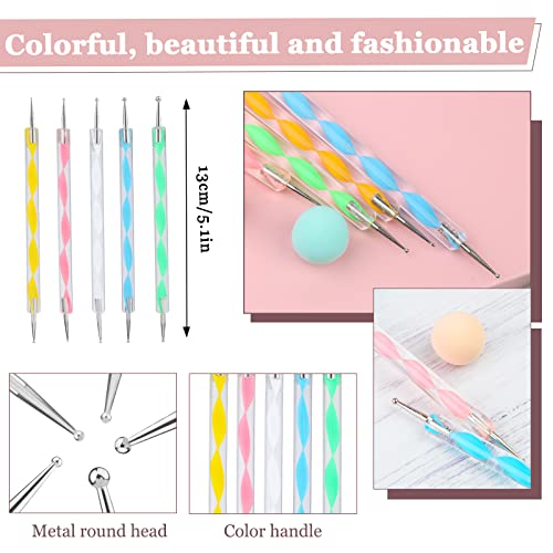 LOKUNN 14 Pcs Dotting Tools Embossing Tool Dotting Tools Set Rock Painting | Mandala Dot Painting Tools Ball Styluses with Box, Ball Tip Clay Tools, Pottery Clay Modeling Embossing Nail Art - size: 14 PCS