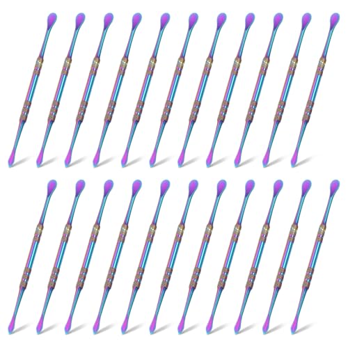 HARFINGTON 22pcs Wax Carving Tool 4.8" Double-Headed Stainless Steel Sculpture Tools Kit Modeling Engraving Sculpting Spoons for Clay Pottery Crafts Shaping, Multicolored Plated - color: Multicolored Plated