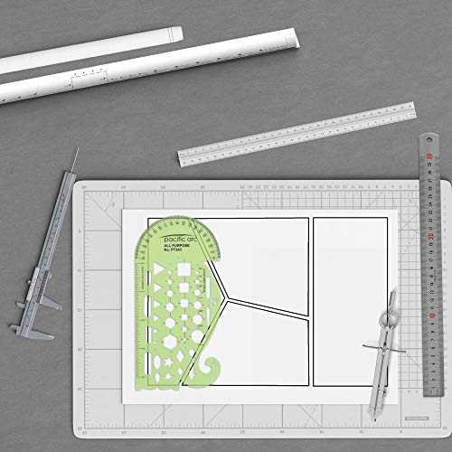 Pacific Arc All Purpose Template Guide, Featuring A Protractor, 4 Inch Ruler, French Curves, and Standard Shapes - style: All Purpose