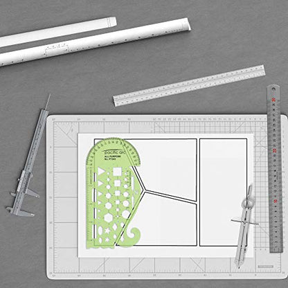 Pacific Arc All Purpose Template Guide, Featuring A Protractor, 4 Inch Ruler, French Curves, and Standard Shapes - style: All Purpose