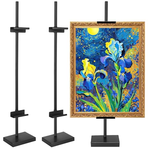 2 Pack Adjustable Tabletop Easel Stand Metal Picture Frame Stand Table Art Easels for Display Adjustable Picture Holder for Photo, Signs, Canvas(Black,30 Inch) - color: Black, size: 30 Inch