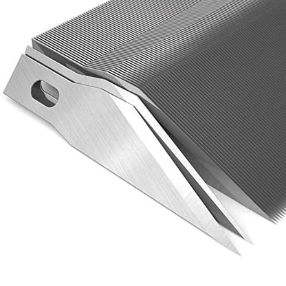 Onwon 100 Pieces Versatile Hobby Blades #11 Replacement Carbon Steel Art Blades for Craft Hobby Knife, DIY Paper Fabric Plastic Wood Cutting Tool for Art Cutting Carving Sculpture Trimming Scrapbooks