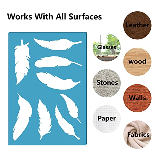GORGECRAFT 2 Styles Jewelry Shape Template Reusable Earrings Making Plastic Feather Cutouts Cutting Stencil Lapidary Templates for Cabochons Bracelets Earrings Making Jewelry DIY Crafts 5x3.5 inch - style: Contemporary