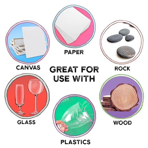 ArtSkills Metallic Markers with Color Outline, Permanent Metallic Outline Shimmer Markers, 6 pc