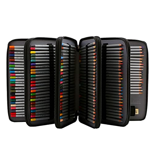 250 Slots Pencil Case 5-Layer Zipped Holder w/Handle - color: Cherry Cactus, size: 250