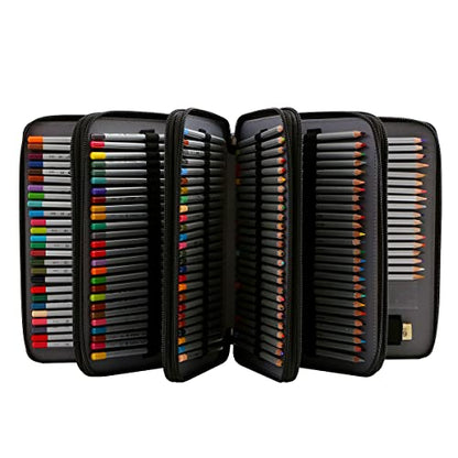 250 Slots Pencil Case 5-Layer Zipped Holder w/Handle - color: Cherry Cactus, size: 250