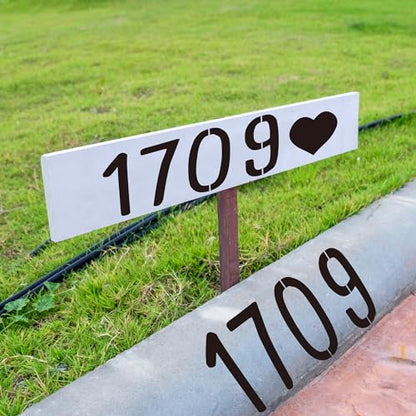 14 Inch Large Symbol and Numbers Stencils, Reusable Templates Interlocking 0-9 Address Number Stencil Kit for Painting on Trash and Recycling Bin, Wood, Wall, Patio, DIY Art Craft Projects - size: 14 inch