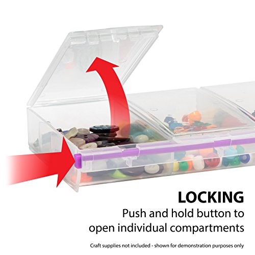 Craft Mates Bead Organizer, 4 Locking Compartments, Plastic Storage (2XL) | Clear Plastic Storage for Buttons, Pins, Jewelry, Diamond Art & Craft Supplies, Large Portable Organizer for Crafters - style: 4 Compartment