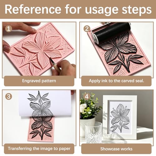 15Pcs 4"x6" Linoleum Blocks for Printmaking, Premium Rubber Linocut Block, Soft Relief Printing Supplies for Stamp Carving, Printing, DIY Crafts and Art Projects - color: linocut block 4x6x0.32in-15pcs
