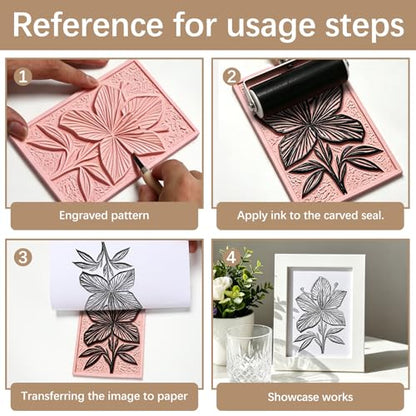 15Pcs 4"x6" Linoleum Blocks for Printmaking, Premium Rubber Linocut Block, Soft Relief Printing Supplies for Stamp Carving, Printing, DIY Crafts and Art Projects - color: linocut block 4x6x0.32in-15pcs