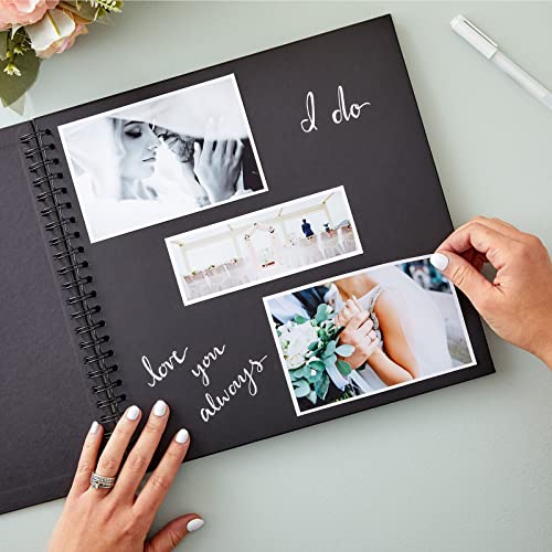 Paper Junkie Scrapbook 12x12 Album - 12 x 12 In, Black Hardcover, 40 Sheets (80 Pages) - Spiral Bound Black Scrapbook for Crafts