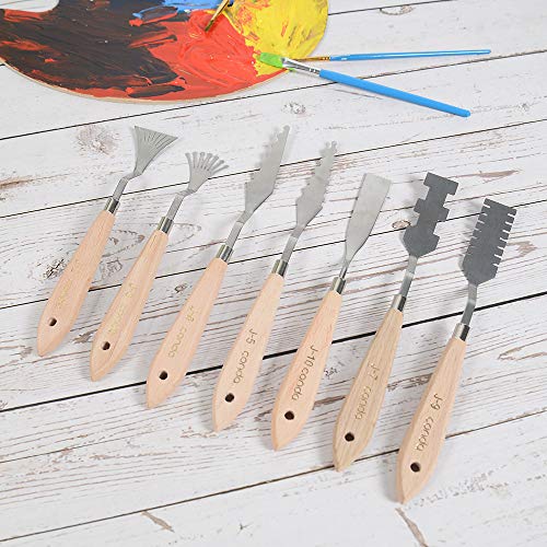 Conda 2 set of 10pcs Different Shapes Stainless Steel Spatula Palette Knife and red 5 piece palette knife