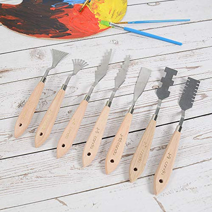 Conda 2 set of 10pcs Different Shapes Stainless Steel Spatula Palette Knife and red 5 piece palette knife