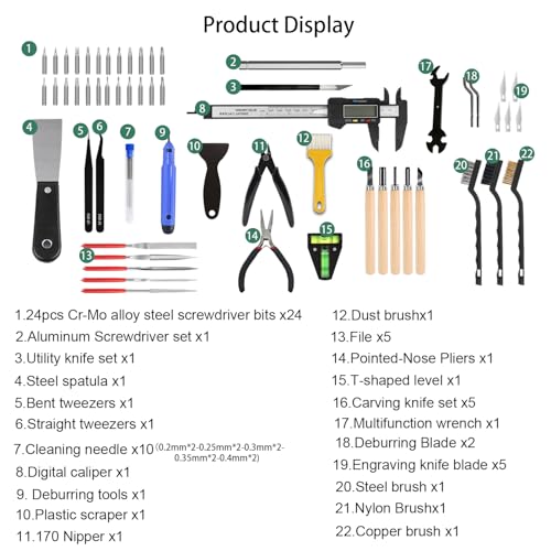 3D Printer Tool Kit, 68Pcs 3D Printing Tool Kit Assembly/Removal/Digital Caliper/Deburring/Model Processing/Spirit Level/Cleaning Tool Set Box 3D Printer Accessories for 3D Printing - color: 3D Printer Tool Kit Box-1