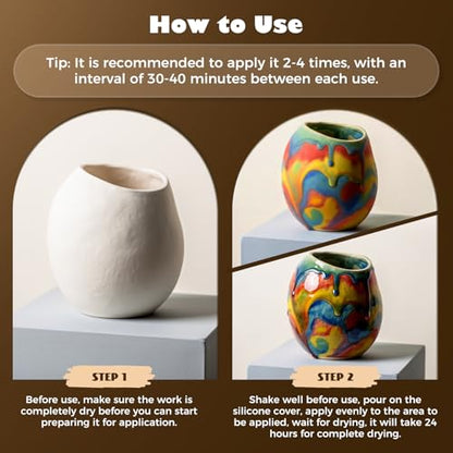 Sovol 480ml Air Dry Clay Glaze with Tools, Gloss & Matte Clay Varnish | Avoid Clay Wear, Cracking, Scratches for Air Dry Clay Polymer Clay Resin Crete Pottery Acrylic Paint