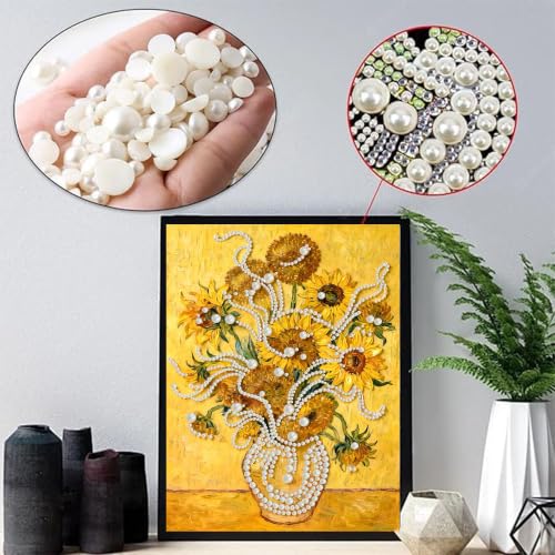 2 Pack Vase Flower Diamond Art Pearl Painting Kits for Adults (12×16 inch) - color: WYZ188+WYZ189