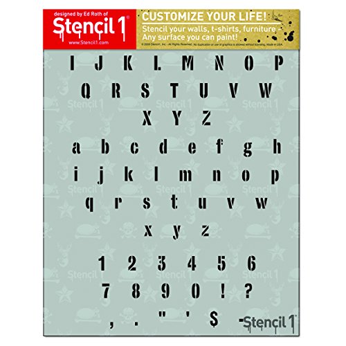 Stencil1 Industrial Font Stencil 1/2" Alphabet Letters Painting Art Craft - style: 1/2" Letters