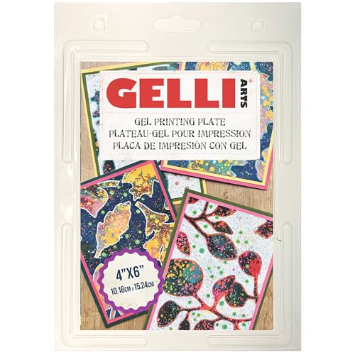 Gelli Arts 4" x 6" Gel Printing Plate – Reusable Gel Printing Plate, Printmaking Supplies, Monoprinting at Home, Arts and Crafts – Easy Cleaning & Storage – Made in the USA - size: 4" x 6"