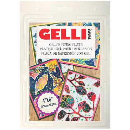 Gelli Arts 4" x 6" Gel Printing Plate – Reusable Gel Printing Plate, Printmaking Supplies, Monoprinting at Home, Arts and Crafts – Easy Cleaning & Storage – Made in the USA - size: 4" x 6"