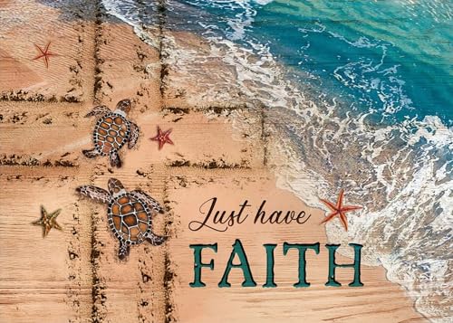 KINPLUB Christ Diamond Painting Kits for Adults Beginners, 5D Beach Cross Religious Diamond Art Kits, DIY Full Round Drill Paint with Diamonds Dots, Home Wall Decor 12 x 16 Inch - color: Beach Cross