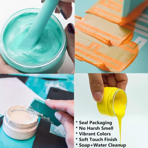 JAJADO 11 Pcs Chalk Paste Paint for Stencils, Chalk Paste Fabric Screen Printing Ink Self Adhesive Silk Screen Stencil Paint for Wood, T-Shirt, Cup, Gift Card, Furniture, DIY Home Decor Art Paste - color: 11 Pcs Chalk paste Paint