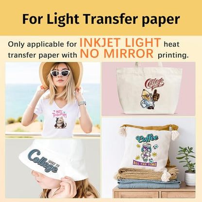 TransOurDream Heat Transfer Mask & Iron on Tape(15 Sheets, 8.5x11") - Iron-On Clear Positioning Film for Light Transfer Paper & Printable HTV on Shirts - color: Mask-Light, size: 20 Sheets