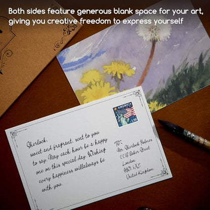 MEEDEN Blank Watercolor Paper Postcards: 4"X6" Travel Watercolor Post Cards - color: 5 Pack