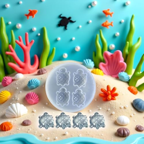 Sea Turtle Silicone Resin Jewelry Molds, Keychain and Pendant Casting Kits for DIY Handmade Crafts, Jewelry Making Supplies, Resin Casting Molds