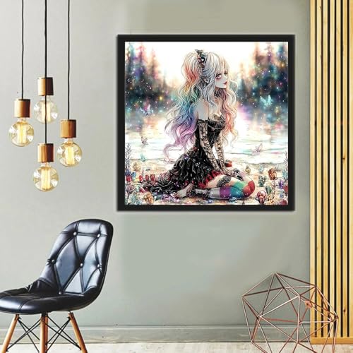 Jiqinsiye Girl Adults Paint by Number Kits,Female Painting by Number Kits on Canvas,Large Color by Numbers Adult Watercolor Gifts for Friends Wall Decor - color: woman