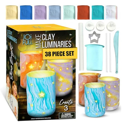 JOiFULi DIY Clay Luminaries Clay Craft Kit Gifts for Kids Girls Boys Teens for Kids Age 8 9 10 11 12