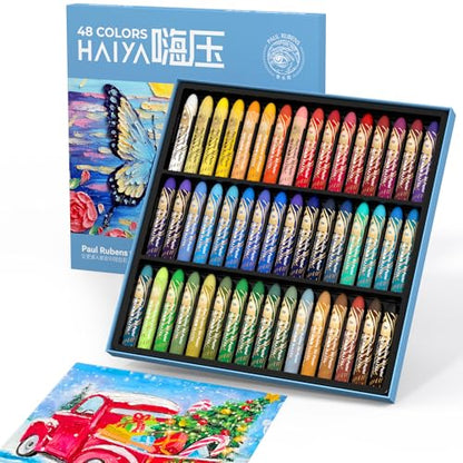Paul Rubens Oil Pastels, 48 Vibrant Colors Soft Oil Pastels | Creamy & Easy to Blend Oil Pastels for Artists & Beginners. Ideal for Drawing, Sketching and Painting - style: 48 Basic Colors